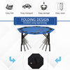 47" 8 Player Folding Octagon Poker Table Blackjack Poker Game with Cup Holders - Blue