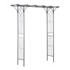 82" Decorative Metal Garden Trellis Arch with Durable Steel Tubing & Elegant Scrollwork, Perfect for Weddings