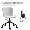 Home Office Chair, Swivel Task Chair with Adjustable Height and Armless Design for Small Space, Living Room, Bedroom, Light Grey