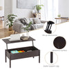 Side Table Lift Top Coffee Table Modern Convertible Tea Table Neutral End Table with Spacious Rising Tabletop for Dorm, Coffee Brown Woodgrain