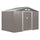 9' x 6' Metal Storage Shed Garden Tool House with Double Sliding Doors, 4 Air Vents for Backyard, Patio, Lawn Grey