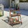 23.75" x 14.25" x 36.75" 3-Level Rustic Wooden Folding Plant Stand with Slat Bottom & Elevated Vertical Design