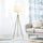 59.75" Floor Lamp Standing Lamp Fabric Lampshade E26 Lamp Holder Steel Tripod Living Room Gold