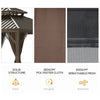 Patio Gazebo 12' x 12', Netting & Curtains, 2 Tier Vented Steel Roof, Hardtop, Rust Proof Aluminum Frame for Gardens, Lawns, Coffee