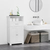 Small Bathroom Vanity Freestanding Bathroom Cabinet Medicine Cabinet Modern Bathroom Storage Cabinet Cupboard With Adjustable Shelf - White