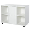 Multipurpose Filing Cabinet Printer Stand with an Interior Cabinet, 2 Shelves, Printers/Scanner Area, White