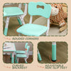 Kids Table and Chair Set with 4 Chairs, Adjustable Height, Easy to Clean Table Surface, for 1.5 - 5 Years Old, Green