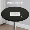 24.5" Round Bar Table Metal Base Tall Bistro Pub Table Adjustable Counter Height, Black/Silver