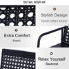 Patio 2-Person Wicker Glider Bench Rocking Chair, All-Hand Woven PE Rattan Cushioned Loveseat w/ Ergonomic Design Rocking System, Black
