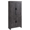 64" 4-Door Kitchen Pantry, Freestanding Storage Cabinet with 3 Adjustable Shelves for Kitchen, Dining or Living Room, Grey