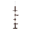 9' Modern Cat Tree Adjustable Height Floor-To-Ceiling Vertical Cat Tree - Brown and White
