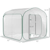 7' x 7' x 6' Portable Walk-in Greenhouse Outdoor Garden Canopy Hot House, Instant Pop-up Setup Zipper Door for Growing Flowers, Herbs, White