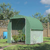 6.5' x 6.5' x 6.5' Tunnel Greenhouse Outdoor Walk-In Hot House with Roll-up Plastic Cover and Zippered Door, Steel Frame, Green