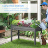 48" Raised Garden Bed, Elevated Wooden Planter Box with Holes for Vegetables, Herb, Flowers for Backyard, Dark Gray