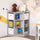 Wooden Kids Cabinet Freestanding Corner Storage Drawer Clothes Organizer Dresser Children Bookcase Display Shelf for Bedroom, Grey