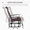 Gliding Lounger Chair, Outdoor Swinging Chair with Smooth Rocking Arms and Lightweight Construction for Patio Backyard, Brown