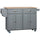 Rolling Kitchen Island on Wheels Utility Cart with Drop-Leaf and Rubber Wood Countertop, Storage Drawers, Door Cabinets, Dark Grey