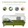 47" Small Animal Cage Chinchilla Guinea Pig Hutch Ferret Pet House with Platform Ramp, Food Dish, Wheels, & Water Bottle