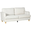 3-Seater Sofa Couch, 71" Modern Linen Fabric Sofa with Rubber Wood Legs and Slatted Frame, Cream White