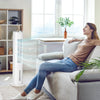 2-In-1 Portable Swivel Air Conditioner Humidifier Cooling Fan for Home Office with 3 Modes, 3 Speeds, Remote Control, 1.3 Gal Water Tank, White
