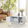Wooden Cat Litter Box Enclosure & House with Nightstand/End Table Design  Scratcher & Magnetic Doors  Grey