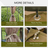 10' x 10' Steel Outdoor Patio Gazebo Canopy with Removable Mesh Curtains, Display Shelves, & Steel Frame, Brown