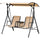 2 Person Porch Swing with Canopy, Covered Patio Swing with Pivot Storage Table, Cup Holder, & Adjustable Overhead Canopy, Beige