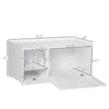 Cat Hidden Litter Box Enclosure Side Table, Cat Washroom Storage with Spacious Space, Large Front Door with Hinges, Elevated Bottom, White