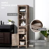 Narrow Bathroom Cabinet Bathroom Tall Free Standing Tower Cabinet With Adjustable Shelves & Cupboard Space Saving Organizer Home Storage