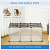 Small Animal Playpen C&C Cage Transparent Customizable Fence with Door for Guinea Pigs, Chinchilla, 14 x 18 in