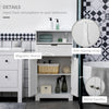 Bathroom Storage Cabinet Freestanding Bathroom Storage Organizer with Drawer and Adjustable Shelf for Living Room, Bedroom or Entryway, White