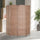 6' Tall Wicker Weave 4 Panel Room Divider Wall Divider, Natural Wood
