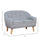 2-Seat Kids Sofa Linen Fabric and Wooden Frame Sofa for Kids and Toddlers Ages 3-6, 11" High Seat, Grey