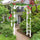 7' Wood Steel Outdoor Garden Arched Trellis Arbor with Natural Fir Wood & Side Panel for Climbing Vines, White