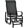 Gliding Lounger Chair, Outdoor Swinging Chair with Smooth Rocking Arms and Lightweight Construction for Patio Backyard, Black