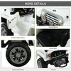 12V Kids Jeep Ride On Car with Remote Control Speeds Lights MP3 LCD Power Indicator Adjustable Speed 3-8 Years Old - White