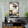 34" x 21" Square Modern Wall Mirror with Storage Shelf, Mirrors for Wall in Living Room, Bedroom, Black