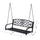 Steel Hanging Porch Swing, Fleur-de-Lis Design Outdoor Swing Seat Bench with Chains for the Yard, Deck, 485 LBS Weight Capacity, Bronze