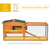 Rabbit Hutch 2-Story Bunny Cage Small Animal House with Slide Out Tray, Detachable Run, for Indoor Outdoor, 61.5" x 23" x 27", Golden Red
