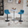 Swivel Bar Stools Set of 2 Bar Chairs Adjustable Height Barstools Padded with Back for Kitchen, Counter, and Home Bar, Blue