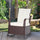 Outdoor Rattan Wicker Rocking Chair Patio Recliner with Soft Cushion, Adjustable Footrest, Max. 135 Degree Backrest, Cream