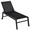 Sun Lounger Chair Reclining Chaise Lounge With Wheels & Adjustable Backrest Bed Lounger Black