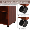 Multipurpose Filing Cabinet Printer Stand with an Interior Cabinet, 2 Shelves, Printers/Scanner Area, Brown