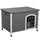 31"L Wooden Decorative Dog Cage Kennel Wire Door with Lock Small Animal House with Openable Top Removable Bottom Grey