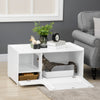 Cat Hidden Litter Box Enclosure Side Table, Cat Washroom Storage with Spacious Space, Large Front Door with Hinges, Elevated Bottom, White