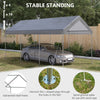 10' x 20' Carport, Portable Garage & Patio Canopy Tent Storage Shelter, Adjustable Height, Anti-UV Cover for Car, Truck, Boat, Catering, Wedding, Gray