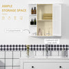 Over-the-Sink Bathroom Storage Organizer Cabinet with Mirrored Door and Multiple Shelves  White
