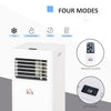 7000BTU Mobile Portable Air Conditioner for Home Office Cooling, Dehumidifier, Ventilating w/Remote, LED Display, 24H Timer, White