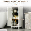 Tall Bathroom Storage Cabinet, Freestanding Tower Cabinet with 3 Open Shelves and Adjustable Shelf, Antique White