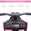 6V Kids Motorcycle Dirt Bike Electric Battery-Powered Ride-On Toy Off-road Street Bike with Music, Headlights, Rechargeable Battery, Training Wheels, for Ages 2-4, Pink